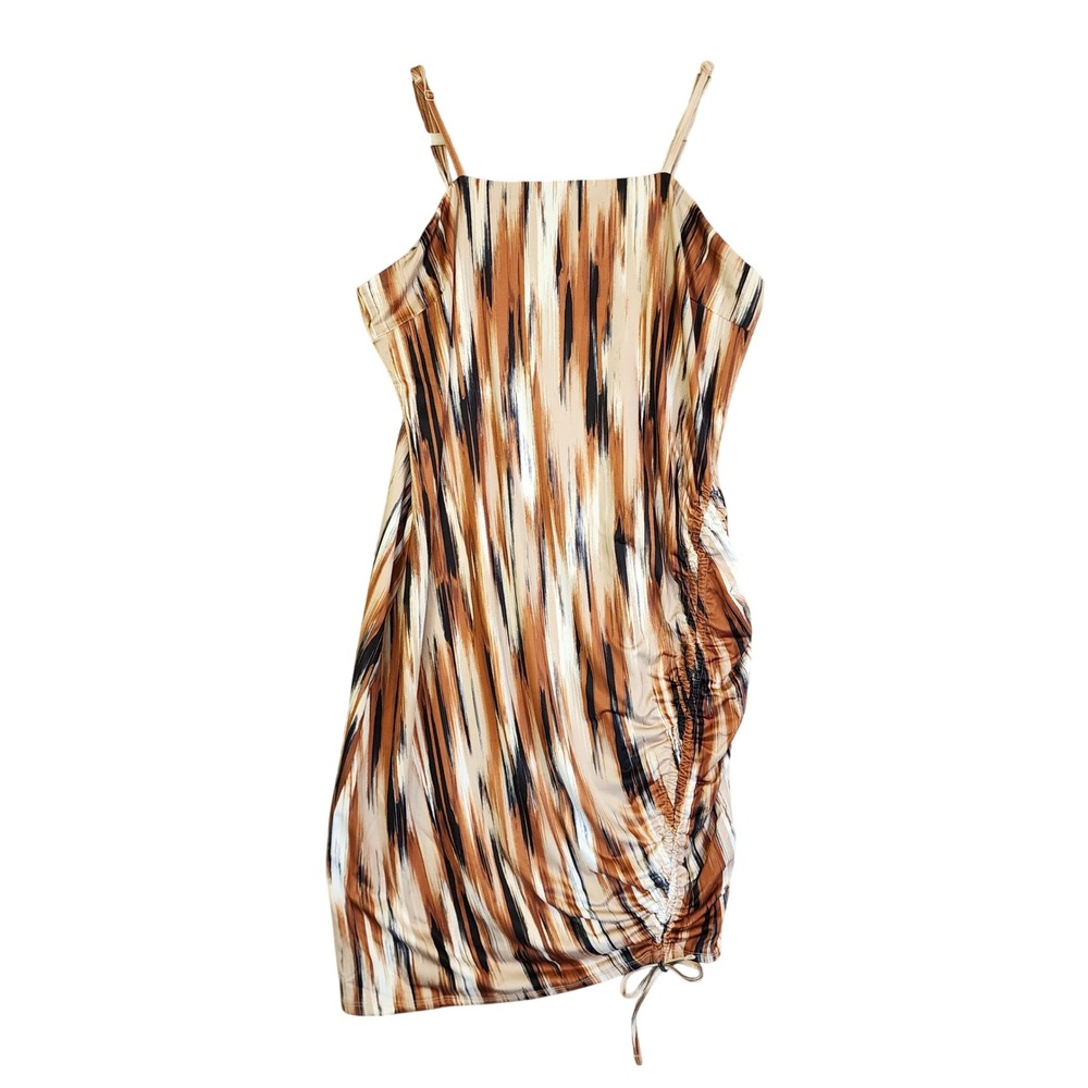 Madden NYC Womens Side Ruched Dress Size XXXL Brown Party‎ Cocktail Club Sexy